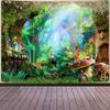 Aidatain Fairy Tale Forest Tapestry Wall Hanging Mushroom Trees Wall Flannel Large 80x60 Inches Spring Scenery Tapestries for Teen Girls Bedroom Living Room Dorm Party Decor GTLMAT103 view 1