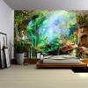 Aidatain Fairy Tale Forest Tapestry Wall Hanging Mushroom Trees Wall Flannel Large 80x60 Inches Spring Scenery Tapestries for Teen Girls Bedroom Living Room Dorm Party Decor GTLMAT103 view 2