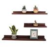 Set of 3 Different Sizes U Shaped Wooden Floating Shelf, Solid Wood Wall Shelves,Wall Display Decoration Shelves,18kg Weight Capability,for Bedroom Living Room Home Furniture Office Decor view 1