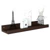 30/60cm Floating Shelves Wall Mounted,Rustic Wood Wall Shelves,Solid Oak Timber Block Floating Wall Shelf,35kg Weight Capability,for Bedroom Living Room Home Furniture Office Decor view 1