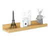 30/60cm Floating Shelves Wall Mounted,Rustic Wood Wall Shelves,Solid Oak Timber Block Floating Wall Shelf,35kg Weight Capability,for Bedroom Living Room Home Furniture Office Decor view 1