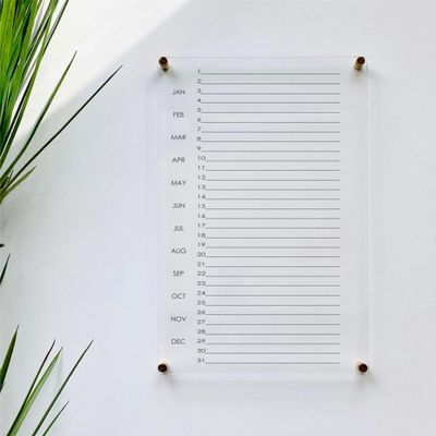 Large Clear Acrylic Monthly Calendar for wall | Dry-Erase Message White Board Calendar Wall Mounted Office Home Family Organization Tools Must Haves School Kids Adult Mom Teen Monthly Weekly ADHD Tool