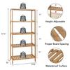 Bamboo Shelf Bathroom 5-Tier Storage Shelves Free Standing Rack Multifunctional Shelving Unit for Bedroom Kitchen Living Room view 3