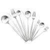 Gugrida Silver Flatware, Royal 5 Pieces Matte Finish 18/10 Stainless Steel Dinner Spoon 9.17", Camping Cutlery Silverware Travel Utensils Set Tableware view 3