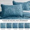CHIXIN Oversized Bedspread Coverlet Set King Size - Lightweight Bedding Cover - Beautiful Stitching - 5 Piece Reversible Bedspread - Luxury Damask Paisley Pattern (King, Lagoon) view 4
