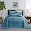 CHIXIN Bedspread Coverlet Set Queen Size - Lightweight Bedding Cover - Beautiful Stitching - 5 Piece Reversible Bedspread - Luxury Damask Paisley Pattern (Queen, Lagoon) view 1