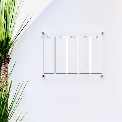 Large Clear Acrylic HABIT TRACKER for wall | Dry-Erase Message White Board Calendar Wall Mounted Office Home Family Organization Tools Must Haves School Kids Adult Mom Teen Monthly Weekly ADHD Tools