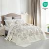 CHIXIN Oversized Bedspread Coverlet Set King Size - Lightweight Bedding Cover - Beautiful Stitching - 5 Piece Reversible Bedspread - Luxury Damask Paisley Pattern (King, Ivory) view 2