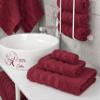American Soft Linen Premium 3 Piece Towel Set, 1 Bath Towel 1 Hand Towel 1 Washcloth, 600 GSM 100% Cotton Turkish Towels for Bathroom, Bordeaux Red Towel Set view 2