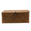 BESPORTBLE Handwoven Natural Seagrass Storage Rectangular Handmade Wicker Multipurpose Container with Lid (Size L) view 3