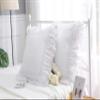 2-Pack Luxury Lace White Euro Shams Throw Pillow Covers Cushion Cases with Ruffles Cotton 26"X26" Zipper Closure Elegant view 1