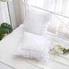 2-Pack Luxury Lace White Euro Shams Throw Pillow Covers Cushion Cases with Ruffles Cotton 26"X26" Zipper Closure Elegant view 2