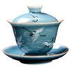 150ml Chinese Ceramics Hand Painted Crane Gaiwan Teaware Teapot Tea Cup Tureen Tea Set view 1