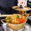 AIZYR Korean Noodle Ramen Pot - Small Stockpots Pasta Pots Instant Noodles Pot with Lid for Home and Outdoor view 2