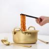 AIZYR Household Korean Noodle Ramen Pot - Small Stockpots Pasta Pots with Lid Spoon and Chopsticks for Soup Pasta Egg,18cm view 3