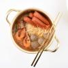 AIZYR Household Korean Noodle Ramen Pot - Small Stockpots Pasta Pots with Lid Spoon and Chopsticks for Soup Pasta Egg,16cm view 2
