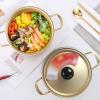 AIZYR Aluminum Ramen Noodle Cooker Pot with Lid, Saucepan Korean Hot Pot Small Soup Pot Stockpot for Home and Outdoor,20cm view 2