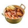 AIZYR Korean Ramen Noodle Pot with Double Handle and Anti-scalding Gloves, Korean Yellow Aluminum Stockpot Instant Noodles Pot view 1