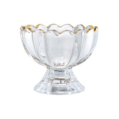 Ice Cream Bowl Glass Dessert Cup Small Cute Footed Clear Glass Ice Cream Cups with Phnom Penh Perfect for Ice Cream Dessert Smoothie Milkshake Fruit Salad,5oz