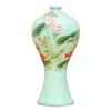 LKXHarleya Chinese Style Bean Green Glaze Porcelain Vase, Jingdezhen Ceramic Flower Vase, Arrangement Crafts Office Home Decor, W view 1