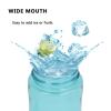 DEARART 26oz Sky Blue Water Bottle Without Straw Wide Mouth, AUTOSEAL BPA FREE Leakproof Clear Bottle Has Handle, Easy Carried, Suit School Office Gym Yoga Sports etc. view 4