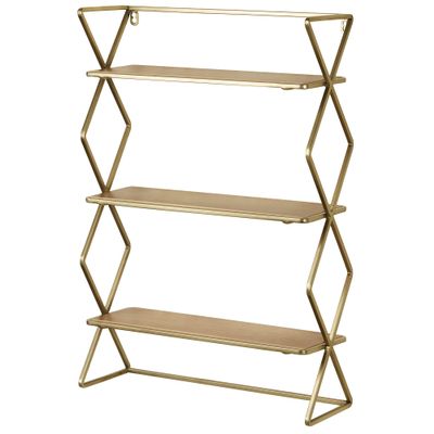 Touch of Class Modern Style Jamie Gold Wall Display Shelf