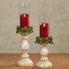 Christmas Holly Resin Candleholders Antique Ivory Set of Two Set of 2 view 2
