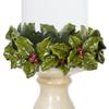 Christmas Holly Resin Candleholders Antique Ivory Set of Two Set of 2 view 4