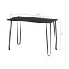 Desk with Hairpin Legs - Modern Industrial Style Home Decor - Woodgrain-Look and Steel Accent Home Office Furniture by Lavish Home (Black) view 2