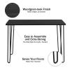 Desk with Hairpin Legs - Modern Industrial Style Home Decor - Woodgrain-Look and Steel Accent Home Office Furniture by Lavish Home (Black) view 3