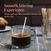1000 Wooden Coffee Stirrer by Prestee - Disposable 5.5 inches Long Wooden Stir Sticks for Coffee and Cocktails - Smooth, Splinter-Free Beverage Mixers - Ideal for Cafe, Bars and Drink Stations view 2