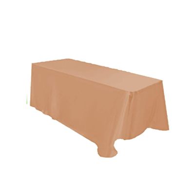 Satin Rectangular Tablecloth 96"x132" by KS Linens (Taupe)