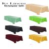 Satin Rectangular Tablecloth 96"x132" by KS Linens (Taupe) view 3