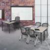 Regency Kee 72 x 24 in. Folding Training Seminar Table- Maple Top, Black Legs view 2