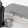 Kate and Laurel Lipton Modern Rectangular Tray, 16.5 x 12.25, White and Silver, Decorative Accent Tray for Storage and Display view 3