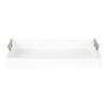 Kate and Laurel Lipton Modern Rectangular Tray, 16.5 x 12.25, White and Silver, Decorative Accent Tray for Storage and Display view 4