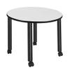 Regency Kee Round Mobile Breakroom Tables, Medium, White/Black view 1