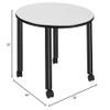 Regency Kee Round Mobile Breakroom Tables, Medium, White/Black view 2