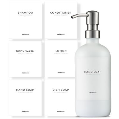 MaisoNovo Waterproof Labels for Bottles Modern Design - 6pc Mix Pack