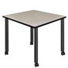 Romig Kee 42" Square Mobile Breakroom Table- Maple/Black view 1