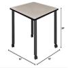 Romig Kee 42" Square Mobile Breakroom Table- Maple/Black view 3