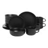 10 Strawberry Street Wazee Matte Coupe Dinnerware Set, 16 pc, Black view 1