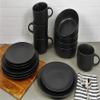 10 Strawberry Street Wazee Matte Coupe Dinnerware Set, 16 pc, Black view 3