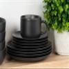 10 Strawberry Street Wazee Matte Coupe Dinnerware Set, 16 pc, Black view 4
