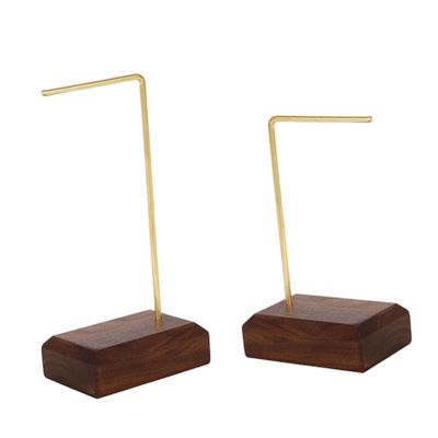 Cabilock 2pcs Earring Display Stands for Jewelry Storage Walnut Earring Rack Decorative Organizer for Jewelry Store