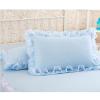 KEPOHK 2pcs Princess Lace Pillowcase,Polyester Lotus Leaf Girls Room Decorative Pillow Case,Solid Color Flounced Bedroom Pillow Cover 48cmX74cm lightblue view 1