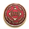 26 Year NA Candy Apple Red Tri-Plate Medallion, Chip, Token view 1