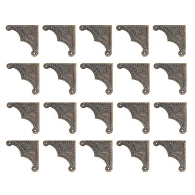 Cabilock 20pcs Box Corner Protectors Antique for Jewelry Cases Boxes Retro Design for Furniture Decoration