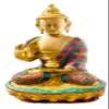 QT Shopping Buddha Statue Stone Setting on Brass, Blessing Tibetan Buddha 11 in Idol for Peace, Meditation & Protection Handmade in Nepal view 1