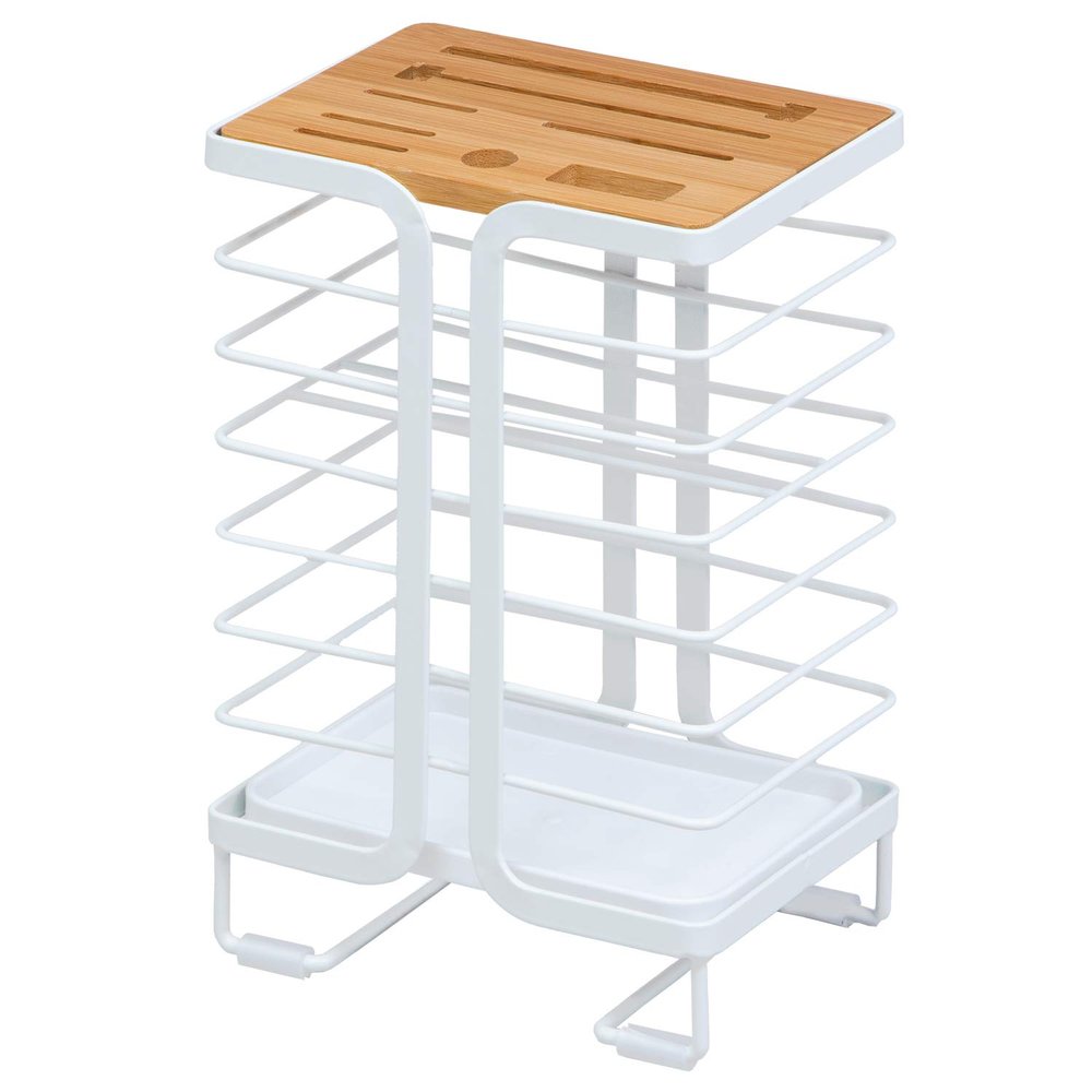 Astro 711-44 Knife Stand, White, Approx. W 6.0 x D 4.2 x H 9.3 inches (15.3 x 10.6 x 23.5 cm), Knife Stand, Knife Rack, Knife Stand